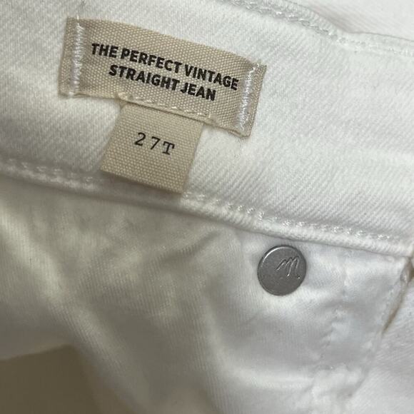 Madewell Womens Perfect Vintage Straight Leg Jeans Size 27T White Stretch NWT - Picture 3 of 6